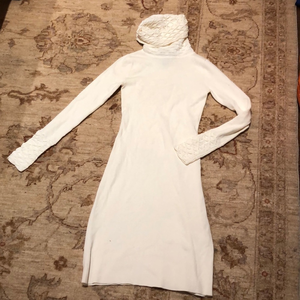 Moda International winter white turtleneck sweater dress